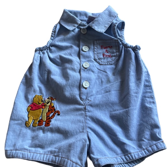 Vintage Pooh Disney Blue Kids Overalls - Picture 1 of 3